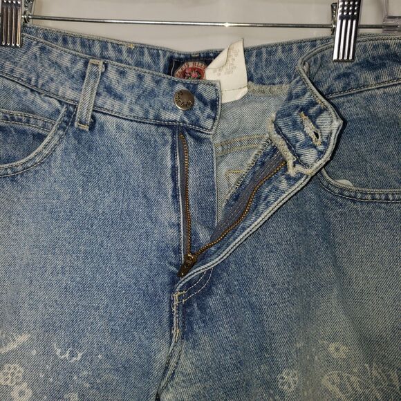 Vintage PARIS BLUES Butterfly Pattern Boot Cut Denim Blue Jeans Juniors Size 11 - Picture 5 of 9